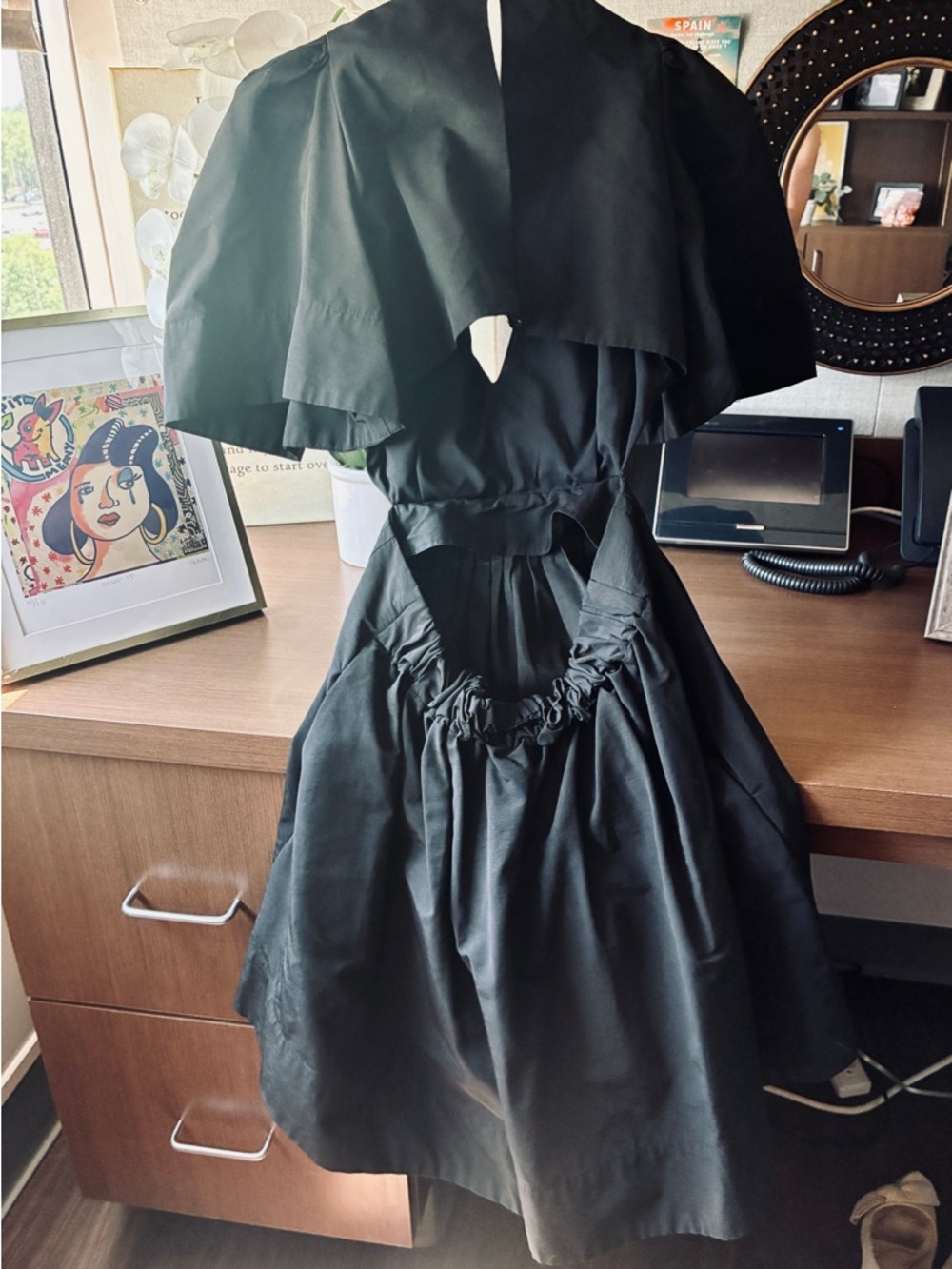 Banana Republic Emerald Puff-Sleeve Cutout Mini Dress - Picture 5 of 6